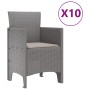 Juego de Comedor de Jardín de 11 Piezas con Cojines Gris Claro Ratán Sintético | Foro24.es | Tu tienda online para hogar, jardín y más Foro24.es