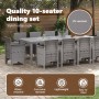 Conjunto de Comedor de Jardín de 11 Piezas con Cojines de Ratán Sintético Gris Claro von , Gartentische - Ref: Foro24-3378609...