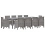 Conjunto de Comedor de Jardín de 11 Piezas con Cojines Gris Claro Poliratán | Foro24.es | Tu tienda online para hogar, jardín y más Foro24.es