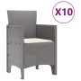 Conjunto de Comedor de Jardín de 11 Piezas con Cojines Gris Claro Poliratán | Foro24.es | Tu tienda online para hogar, jardín y más Foro24.es