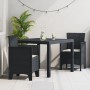 Juego de Comedor de Jardín de 3 Piezas con Cojines de Ratán Poliéster Antracita by , Garden tables - Ref: Foro24-3378676, Pri...