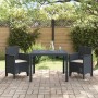 Juego de Comedor de Jardín de 3 Piezas con Cojines de Ratán Poliéster Antracita by , Garden tables - Ref: Foro24-3378676, Pri...