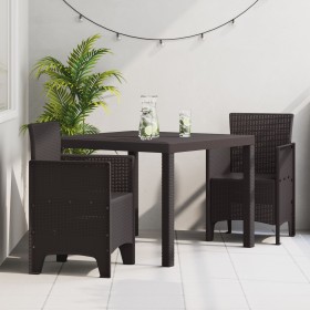 Conjunto de Comedor de Jardín de 3 Piezas Marrón