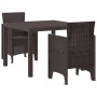 Conjunto de Comedor de Jardín de 3 Piezas Marrón de Ratan Sintético by , Garden tables - Ref: Foro24-3378677, Price: 158,57 €...
