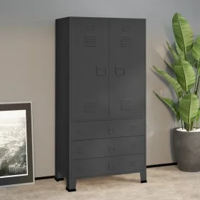 Industrial anthracite gray metal cabinet 90x50x180 cm by vidaXL, Wardrobes - Ref: Foro24-339615, Price: 435,13 €, Discount: %
