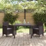 Conjunto de Comedor de Jardín de 3 Piezas con Cojines de Poliratán Marrón | Foro24.es | Tu tienda online para hogar, jardín y más Foro24.es