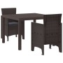 Conjunto de Comedor de Jardín de 3 Piezas con Cojines de Poliratán Marrón | Foro24.es | Tu tienda online para hogar, jardín y más Foro24.es
