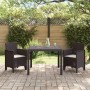 Conjunto de Comedor de Jardín de 3 Piezas con Cojines Marrón de Ratan Sintético | Foro24.es | Tu tienda online para hogar, jardín y más Foro24.es