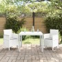 Juego de Comedor de Jardín de 3 Piezas con Cojines Blanco Poliratan de , Mesas de jardín - Ref: Foro24-3378684, Precio: 162,9...