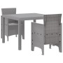 Conjunto de comedor de jardín de 3 piezas en ratan gris claro | Foro24.es | Tu tienda online para hogar, jardín y más Foro24.es