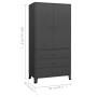 Industrieller anthrazitgrauer Metallschrank 90x50x180 cm von vidaXL, Kleiderschränke - Ref: Foro24-339615, Preis: 388,23 €, R...