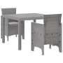 Juego de Comedor de Jardín de 3 Piezas con Cojines Gris Claro Ratán Sintético | Foro24.es | Tu tienda online para hogar, jardín y más Foro24.es