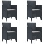 Juego de Comedor de Jardín de 5 Piezas con Cojines Anthracite Poly Rattan by , Garden tables - Ref: Foro24-3378694, Price: 27...