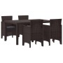 Conjunto de Comedor de Jardín de 5 Piezas con Cojines Poliratán Marrón von , Gartentische - Ref: Foro24-3378700, Preis: 275,7...