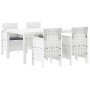 Juego de Comedor de Jardín de 5 Piezas con Cojines de Poliratán Blanco von , Gartentische - Ref: Foro24-3378705, Preis: 274,9...