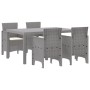 Juego de Comedor de Jardín de 5 Piezas con Cojines Rattan Gris Claro | Foro24.es | Tu tienda online para hogar, jardín y más Foro24.es