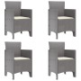 Juego de Comedor de Jardín de 5 Piezas con Cojines Rattan Gris Claro | Foro24.es | Tu tienda online para hogar, jardín y más Foro24.es