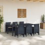 Juego de Comedor Jardín de 7 Piezas con Cojines Antracita Poliratán by , Garden tables - Ref: Foro24-3378713, Price: 390,65 €...