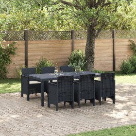 Juego de comedor de jardín de 7 piezas con cojines antracita Polirratán von , Gartentische - Ref: Foro24-3378716, Preis: 391,...