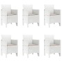 Comedor Jardín 7 Piezas con Cojines Blanco Poliratán von , Gartentische - Ref: Foro24-3378723, Preis: 385,81 €, Rabatt: %