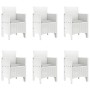 Juego de Comedor de Jardín de 7 Piezas con Cojines Blanco Poliratán von , Gartentische - Ref: Foro24-3378724, Preis: 385,81 €...