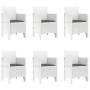 Conjunto de Comedor de Jardín de 7 Piezas con Cojines en Blanco de Poliratán by , Garden tables - Ref: Foro24-3378725, Price:...