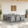 Conjunto de Comedor de Jardín de 7 Piezas con Cojines Gris Claro de Poliratán | Foro24.es | Tu tienda online para hogar, jardín y más Foro24.es