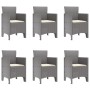 Conjunto de Comedor de Jardín de 7 Piezas con Cojines Gris Claro de Poliratán | Foro24.es | Tu tienda online para hogar, jardín y más Foro24.es