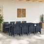 Juego de Comedor de Jardín de 9 Piezas con Cojines Anthracite Poly Rattan | Foro24.es | Tu tienda online para hogar, jardín y más Foro24.es
