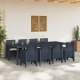 Conjunto de Comedor de Jardín de 9 Piezas con Cojines Ratán Polipropileno Antracita | Foro24.es | Tu tienda online para hogar, jardín y más Foro24.es