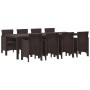 Conjunto de Comedor de Jardín de 9 Piezas Marrón de Poliratán | Foro24.es | Tu tienda online para hogar, jardín y más Foro24.es