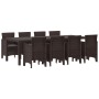 Set de Comedor de Jardín de 9 Piezas con Cojines Marrón Poliratan von , Gartentische - Ref: Foro24-3378740, Preis: 482,27 €, ...