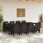 Set de Comedor de Jardín de 9 Piezas con Cojines Marrón Poliratan von , Gartentische - Ref: Foro24-3378740, Preis: 482,27 €, ...