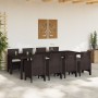Conjunto de Comedor de Jardín de 9 Piezas con Cojines Marrón Poliratán von , Gartentische - Ref: Foro24-3378741, Preis: 465,6...