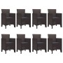 Set de Comedor de Jardín de 9 Piezas con Cojines Marrón Poliratan von , Gartentische - Ref: Foro24-3378740, Preis: 482,27 €, ...