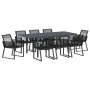 Juego de Comedor de Jardín de 9 Piezas Negro Poliratán,  Mesa de Jardín Extensible Anthracite (140-210)x90x73 cm Acero | Foro24.es | Tu tienda online para hogar, jardín y más Foro24.es