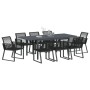 Juego de Comedor de Jardín de 9 Piezas Negro Poliratán,  Mesa de Jardín Extensible Anthracite (140-210)x90x73 cm Acero | Foro24.es | Tu tienda online para hogar, jardín y más Foro24.es