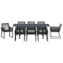 Juego de Comedor de Jardín de 9 Piezas Negro Poliratán,  Mesa de Jardín Extensible Anthracite (140-210)x90x73 cm Acero | Foro24.es | Tu tienda online para hogar, jardín y más Foro24.es