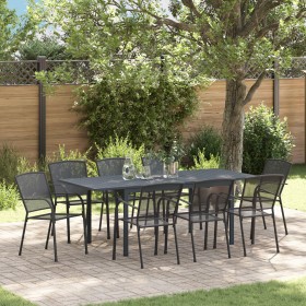 Conjunto de Muebles para Pasillo de 9 Piezas Acero Antracita, Mesa de Jardín Extensible Antracita (140-210)x90x73 cm Acero vo...