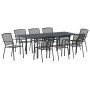Conjunto de Muebles para Pasillo de 9 Piezas Acero Antracita, Mesa de Jardín Extensible Antracita (140-210)x90x73 cm Acero vo...