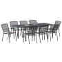 Conjunto de Muebles para Pasillo de 9 Piezas Acero Antracita, Mesa de Jardín Extensible Antracita (140-210)x90x73 cm Acero vo...
