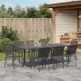 Conjunto de Muebles para Pasillo de 9 Piezas Acero Antracita, Mesa de Jardín Extensible Antracita (140-210)x90x73 cm Acero vo...