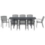 Conjunto de Muebles para Pasillo de 9 Piezas Acero Antracita, Mesa de Jardín Extensible Antracita (140-210)x90x73 cm Acero vo...