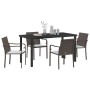 Juego de comedor de jardín de 5 piezas con cojines marrones de poliratán von , Gartenstühle - Ref: Foro24-3379046, Preis: 296...
