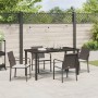 Juego de comedor de jardín de 5 piezas con cojines marrones de poliratán von , Gartenstühle - Ref: Foro24-3379046, Preis: 296...