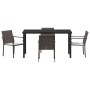 Juego de comedor de jardín de 5 piezas con cojines marrones de poliratán von , Gartenstühle - Ref: Foro24-3379046, Preis: 296...