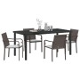 Conjunto de comedor de jardín de 5 piezas con cojines de poliratán marrón by , Garden chairs - Ref: Foro24-3379047, Price: 30...