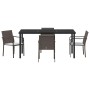Conjunto de comedor de jardín de 5 piezas con cojines de poliratán marrón by , Garden chairs - Ref: Foro24-3379047, Price: 30...