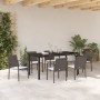 Conjunto de comedor para el jardín de 7 piezas con cojines de poliratán marrón by , Garden chairs - Ref: Foro24-3379048, Pric...