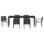 Juego de Comedor de Jardín de 7 Piezas con Cojines de Ratán Sintético Marrón by , Garden chairs - Ref: Foro24-3379049, Price:...